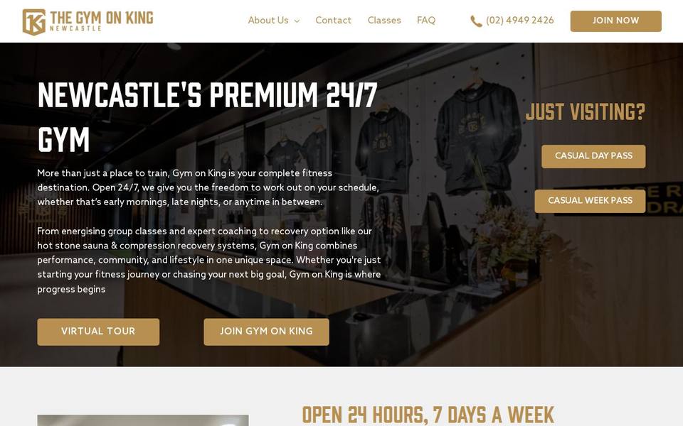 The Gym on King website