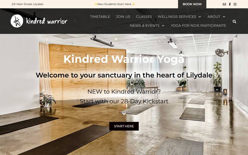 Kindred Warrior Yoga website