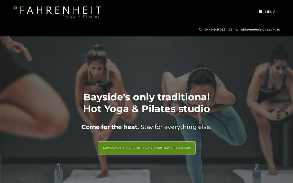 Fahrenheit Yoga website