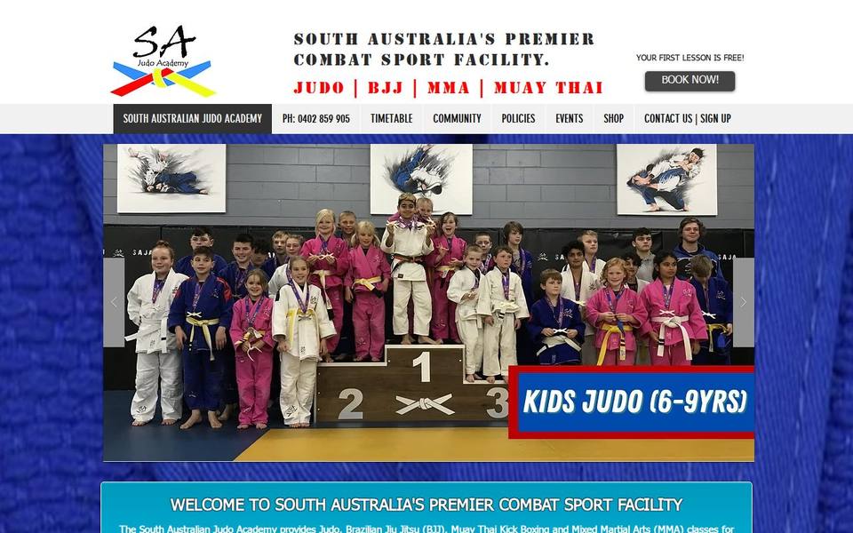 South Australian Judo Academy website