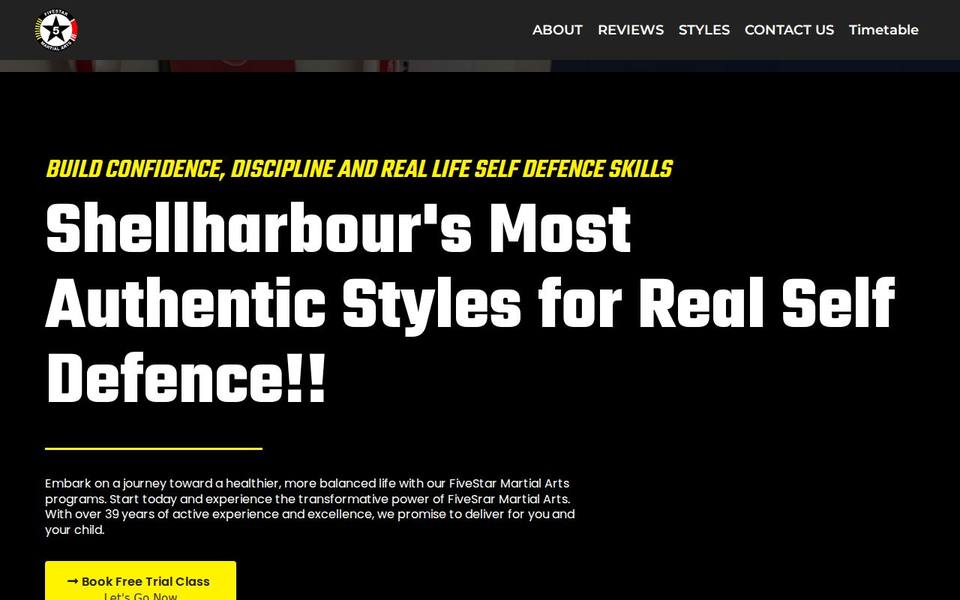 FiveStar Taekwondo and Gracie Jiu Jitsu website