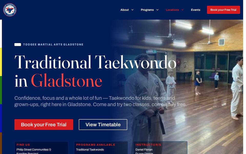 Toogee Martial Arts - Gladstone website