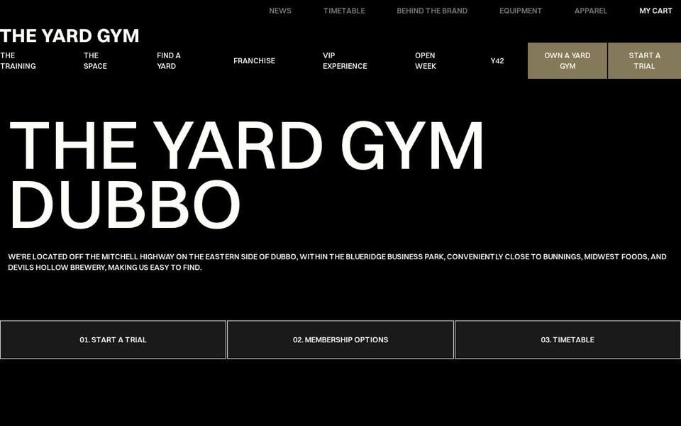 The Yard Gym Dubbo website