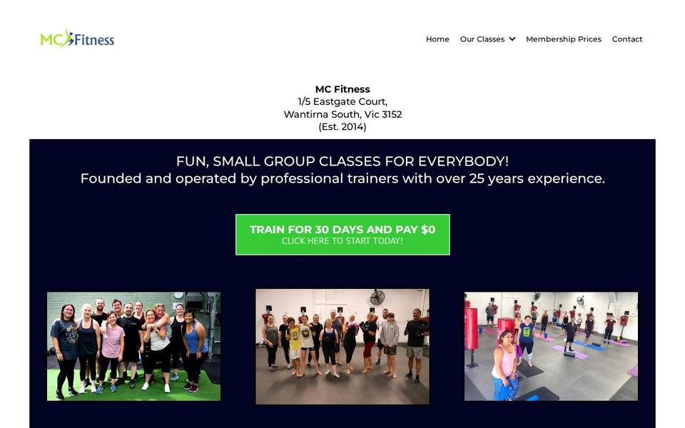 MC Fitness website