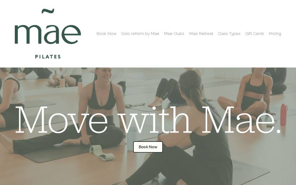 Mae Pilates Studio website