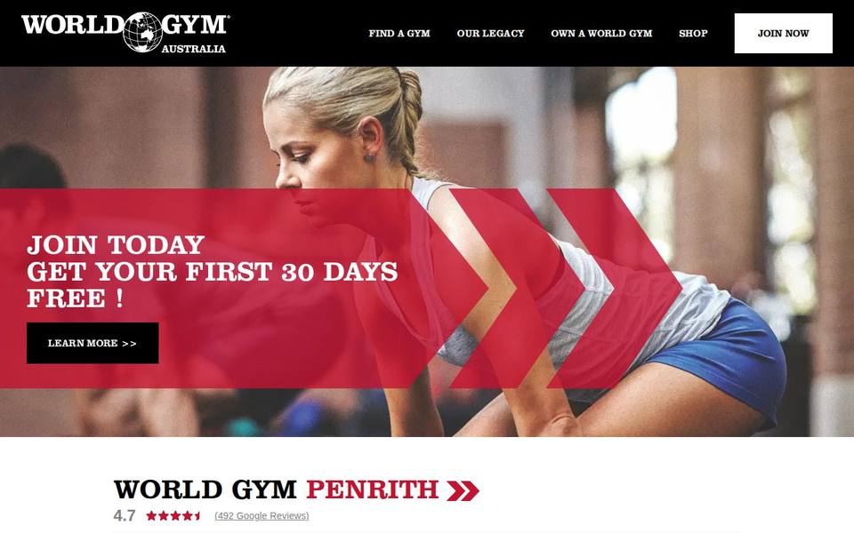 World Gym Penrith website