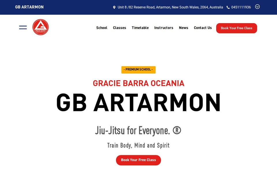 Gracie Barra Artarmon - Jiu-Jitsu & Self-Defence in Sydney's North Shore website