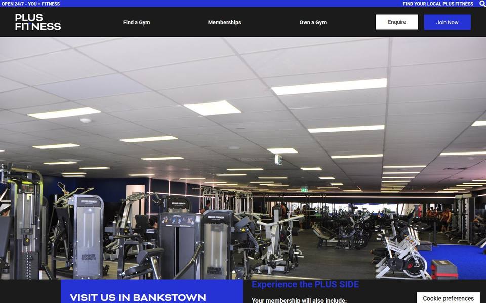 Plus Fitness Bankstown website