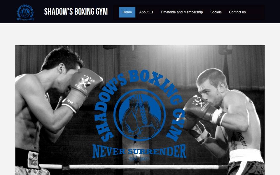 Shadow's Gym website