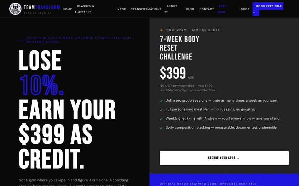 Team Transform website