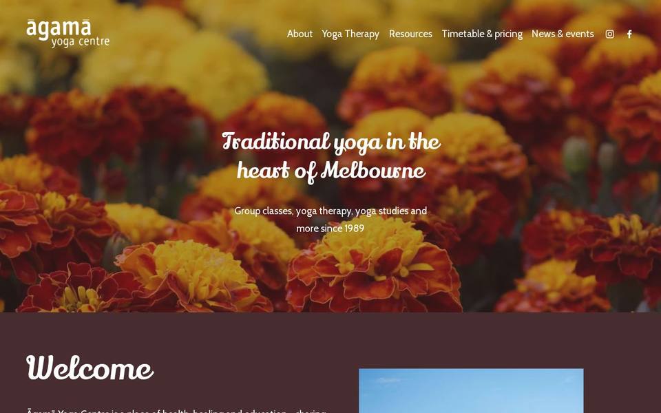 Agama Yoga Centre website