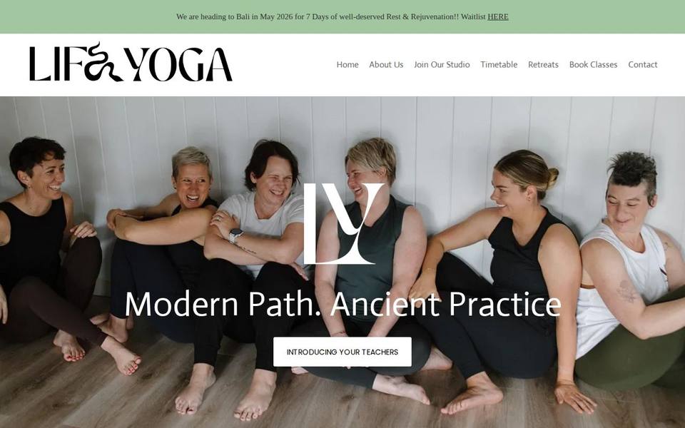 Life Yoga website