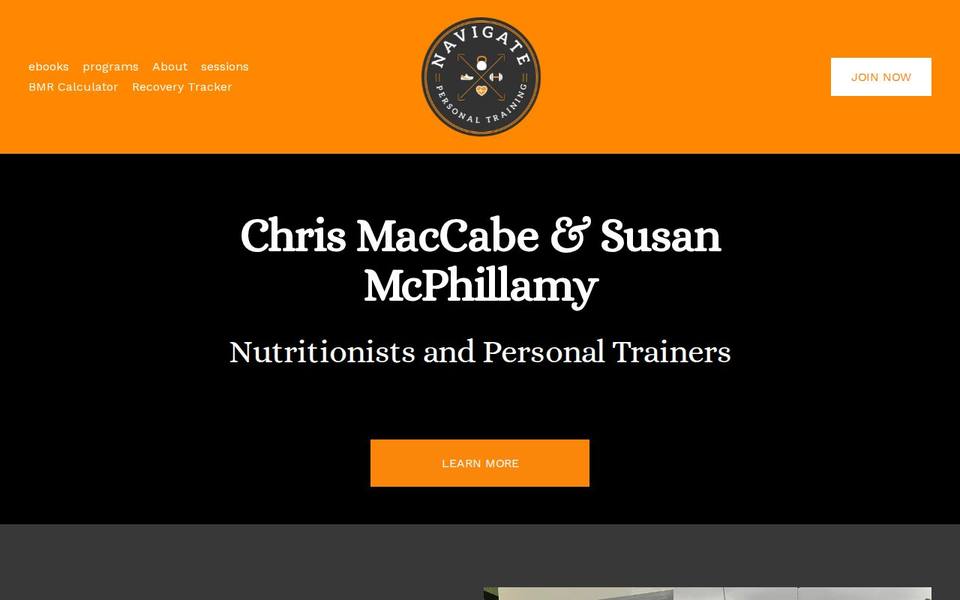 Navigate Personal Training website