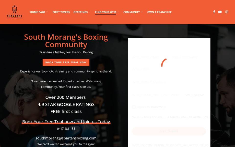 Spartans Boxing Club South Morang website