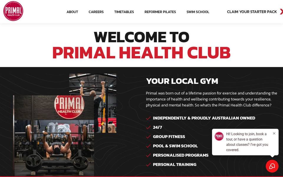 Primal Health Club website