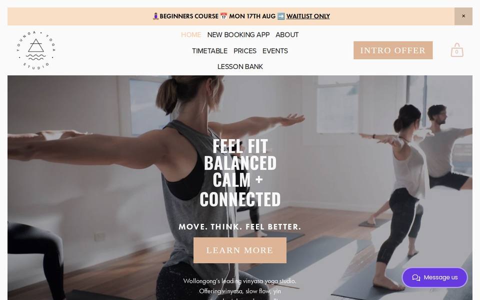 Younga Yoga Studio website