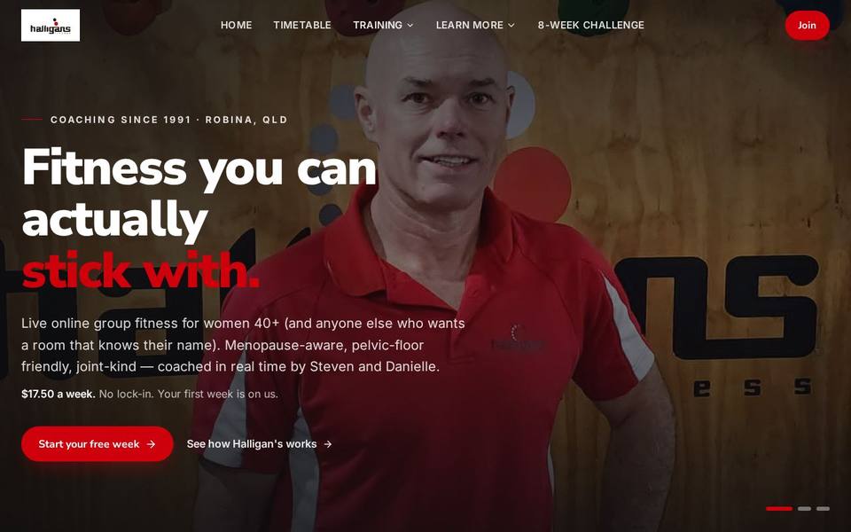 Halligan's Fitness website
