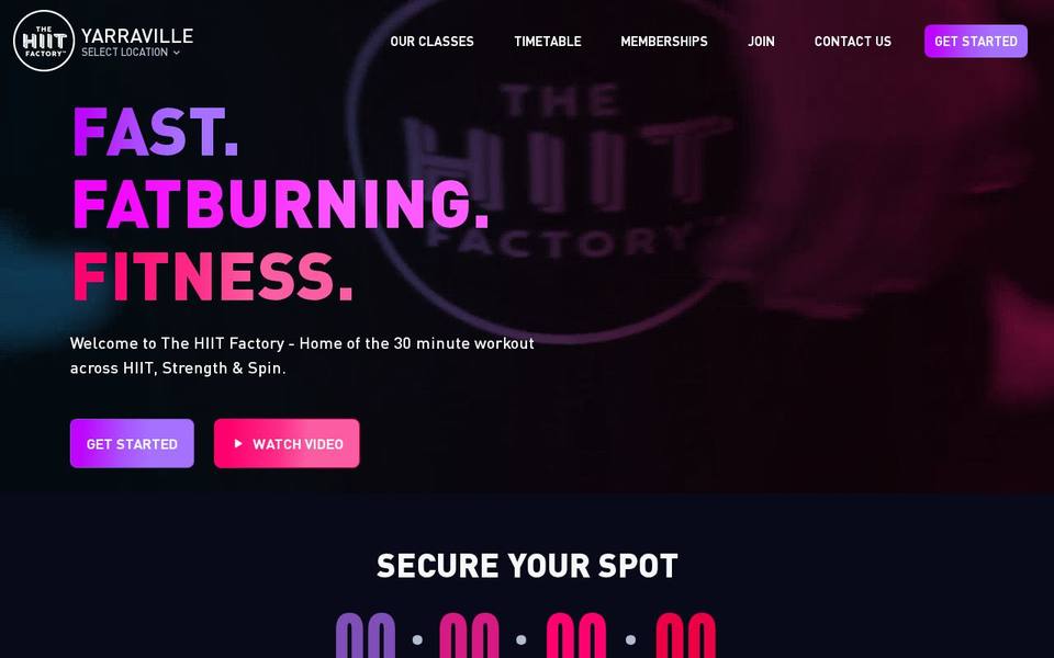 The HIIT Factory Northcote website