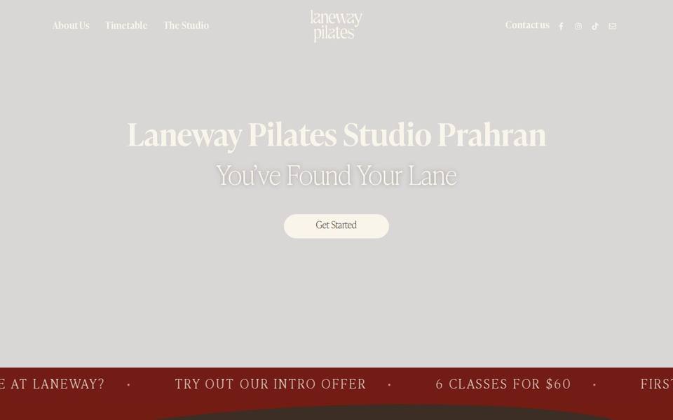 Laneway Pilates Studio website