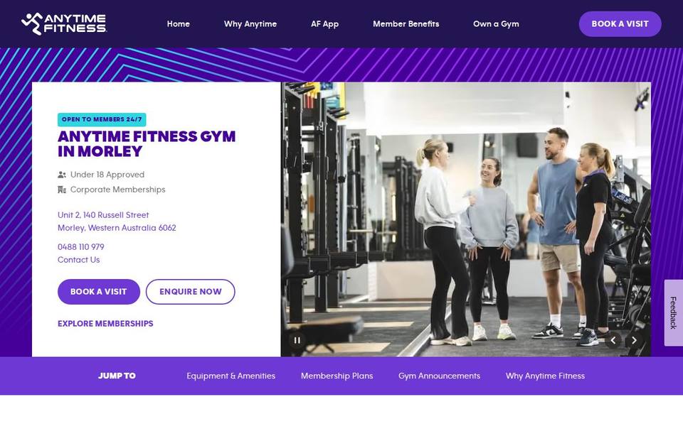 Anytime Fitness Morley website