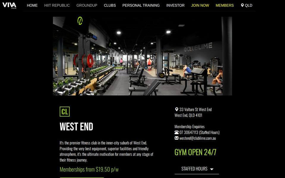 Club Lime West End website