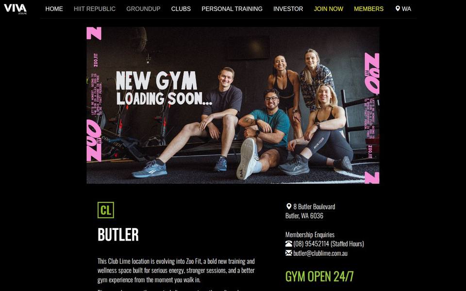 Club Lime Butler website