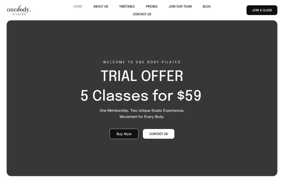 One Body Pilates website