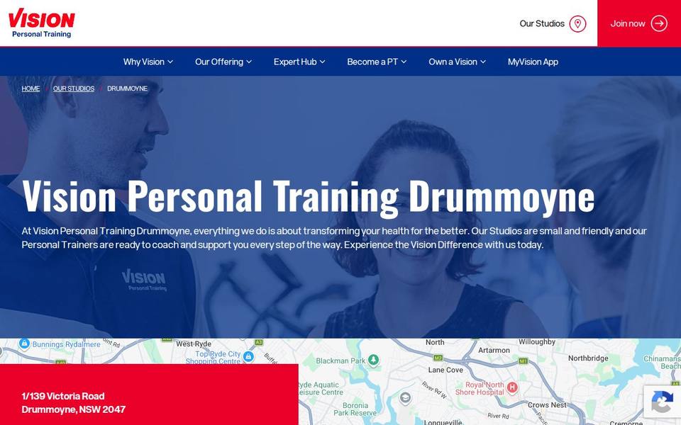 Vision Personal Training Drummoyne website