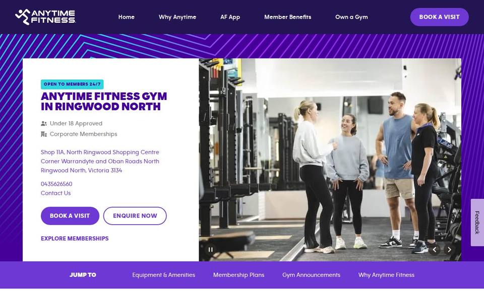 Anytime Fitness Ringwood North website