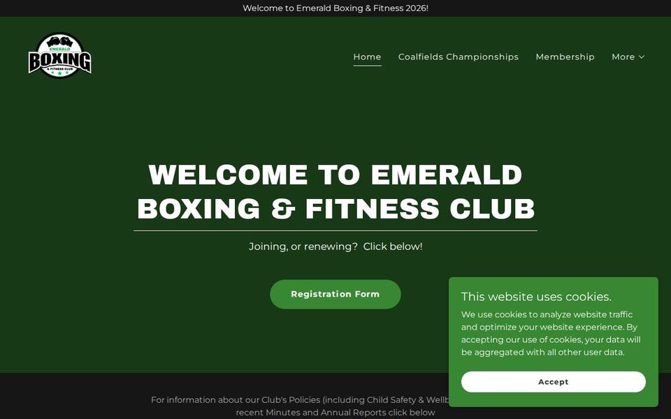 Emerald Boxing and Fitness Club website