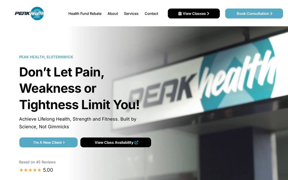 Peak Health website
