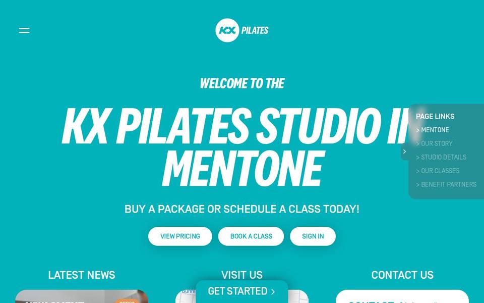KX Pilates Mentone website