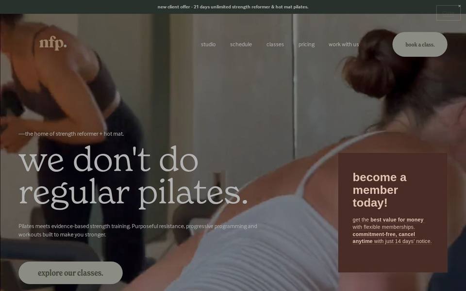 North Fremantle Pilates website
