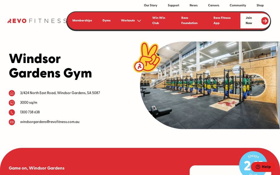 Revo Fitness Windsor Gardens website