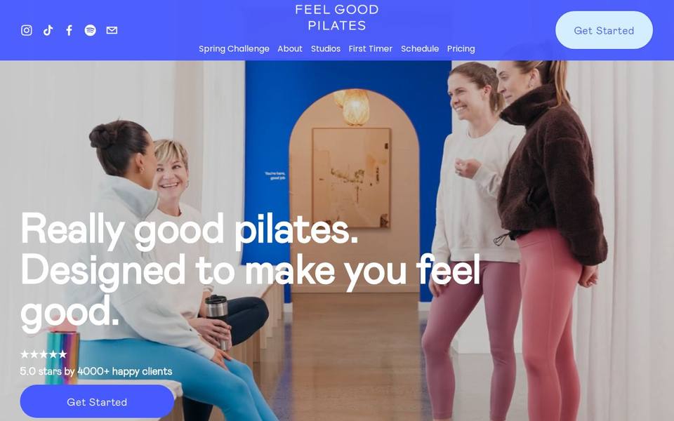 Feel Good Pilates website