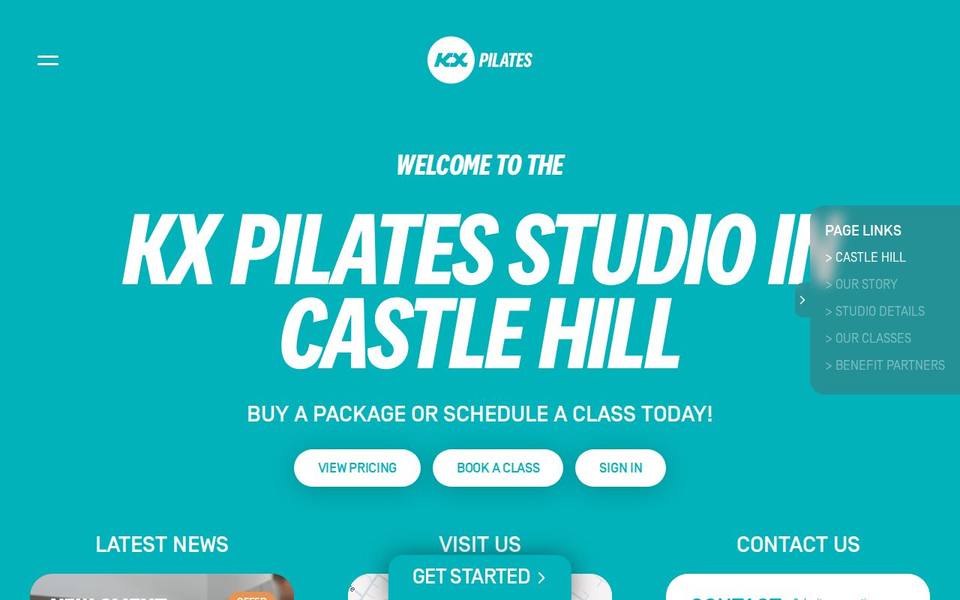 KX Pilates Castle Hill website