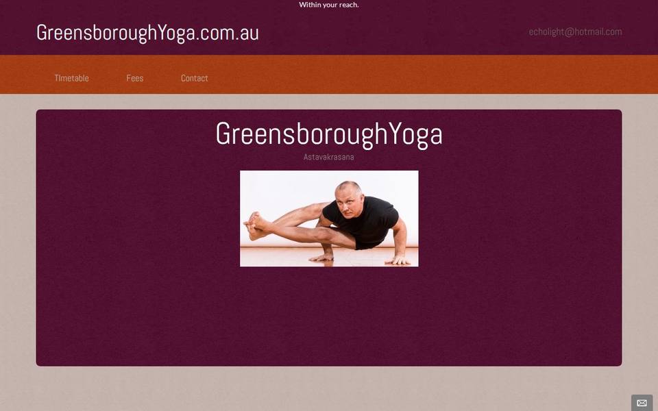 Greensborough Yoga website