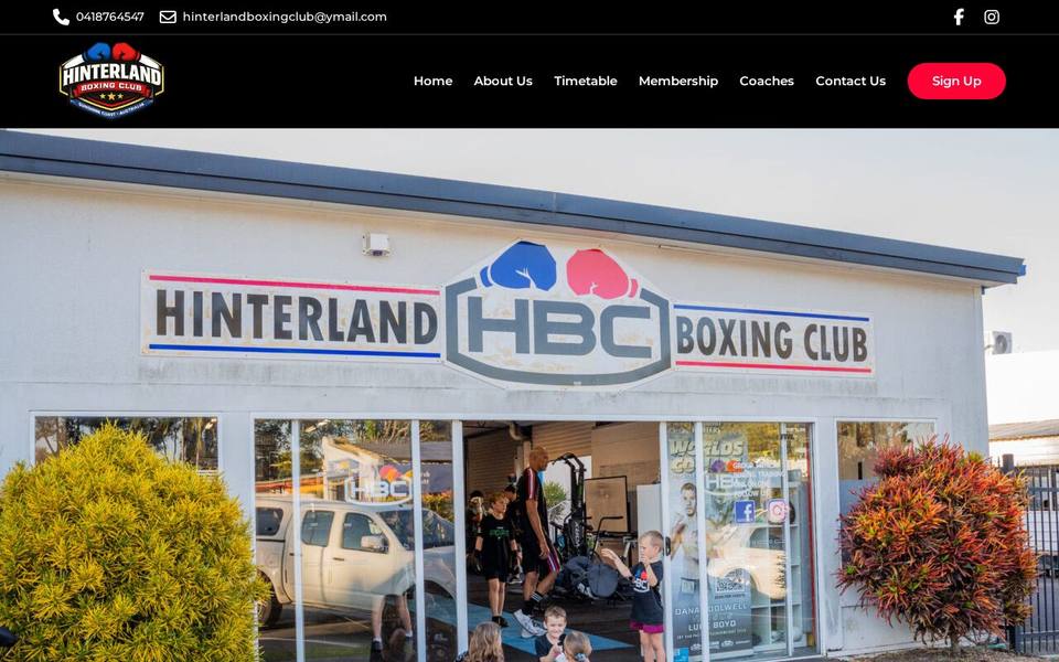 Hinterland Boxing Club website