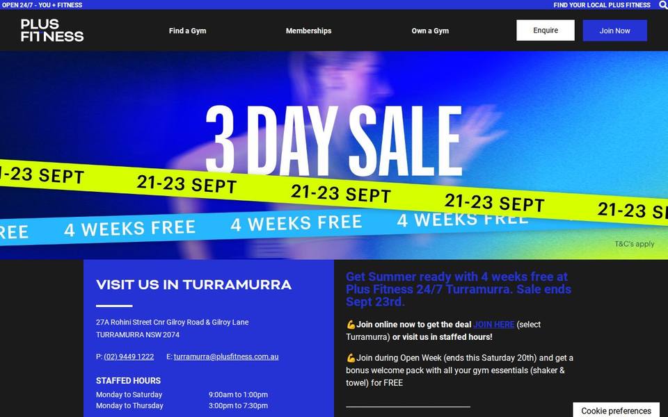 Plus Fitness Turramurra website