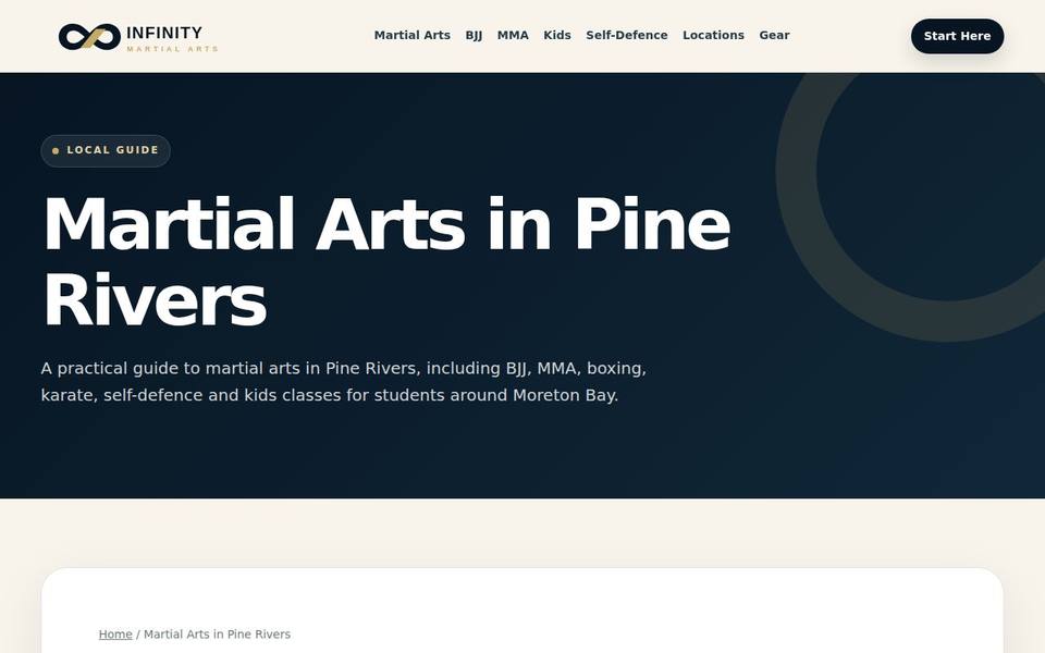 Infinity Martial Arts website