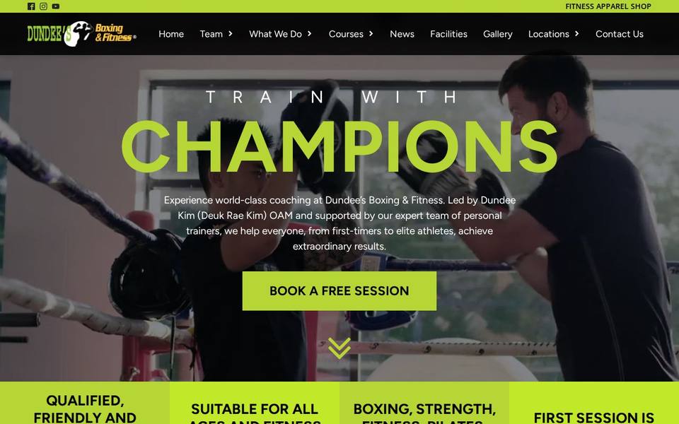 Dundee's Boxing and Fitness Gym website