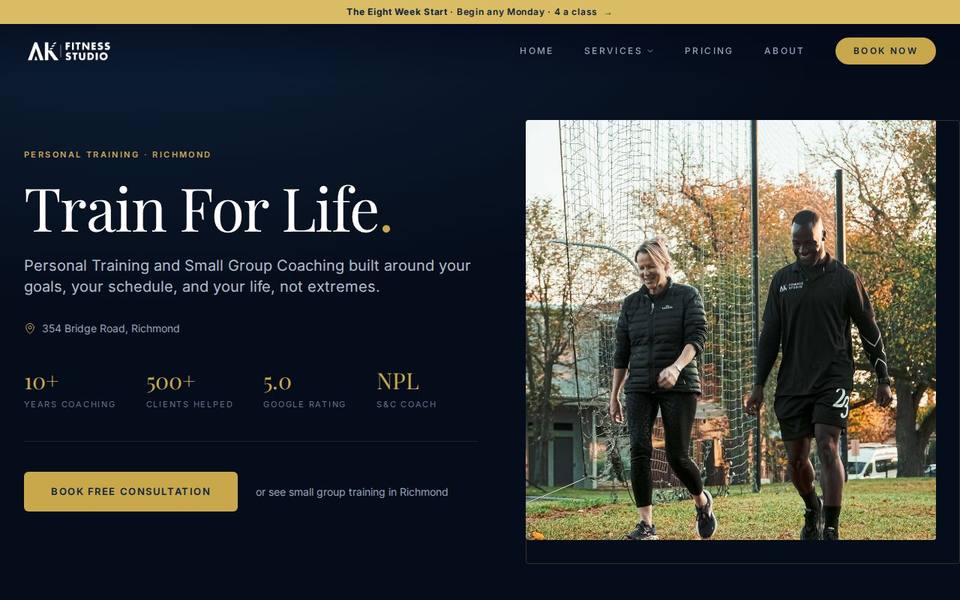 AK Fitness Studio website