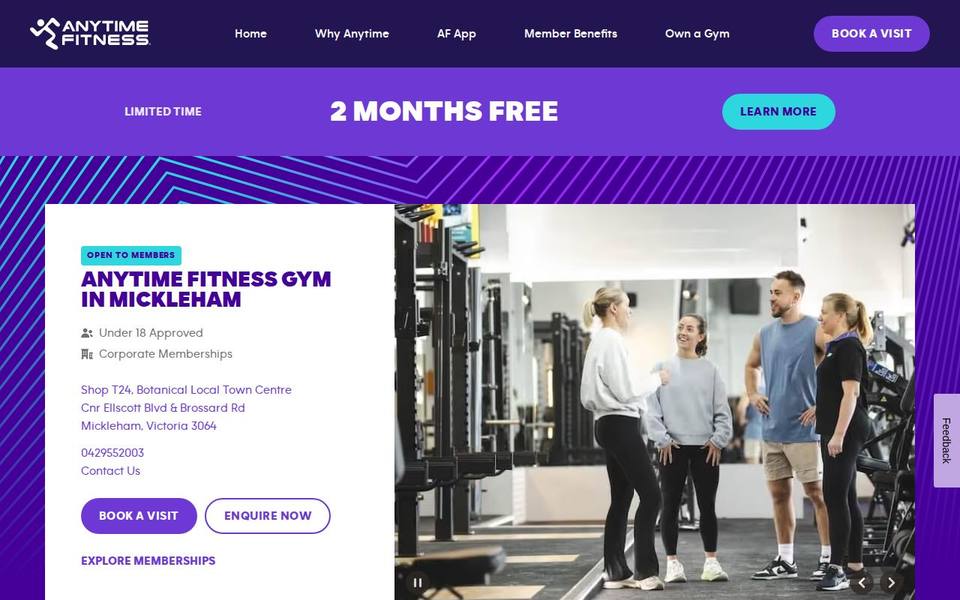 Anytime Fitness Mickleham website
