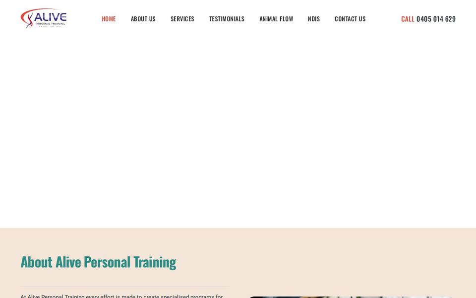 Alive Personal Training website