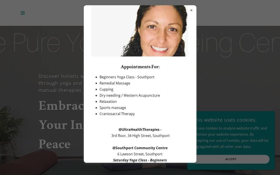 The Pure Yoga website