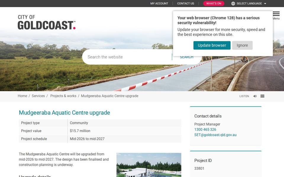 Mudgeeraba Aquatic Centre website