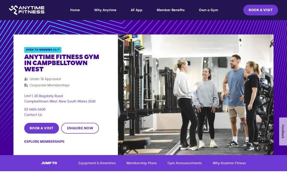 Anytime Fitness Campbelltown West website