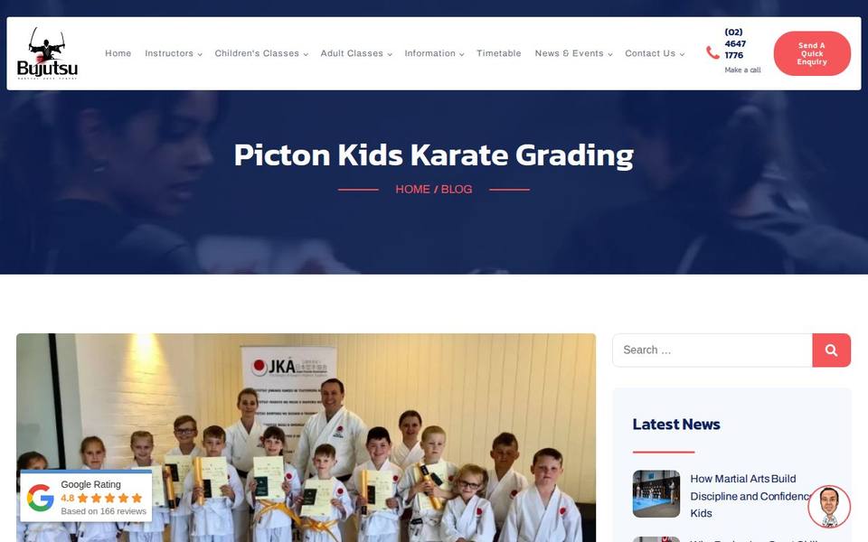 Bujutsu Martial Arts Picton website
