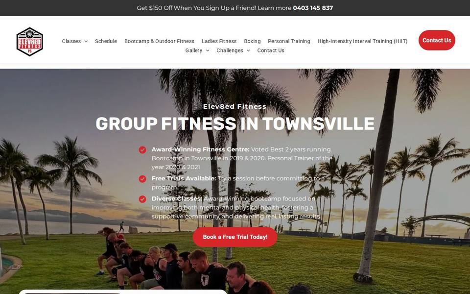 Elevated Fitness website