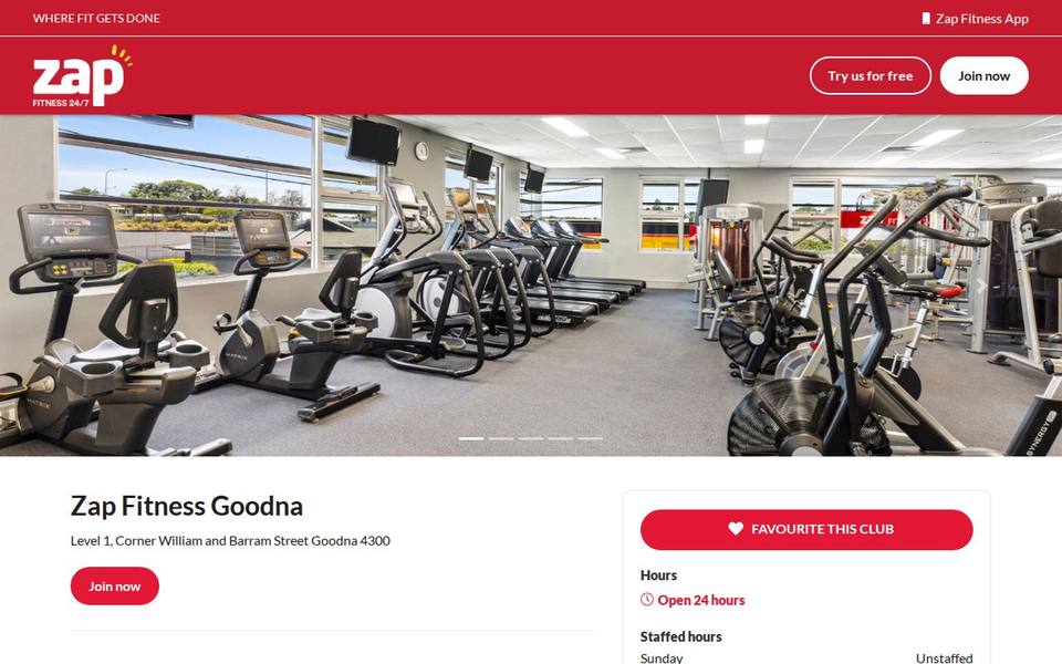 Zap Fitness Goodna website